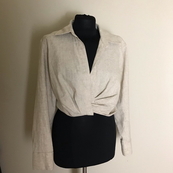 Zara Tops - Zara Linen Crop Top